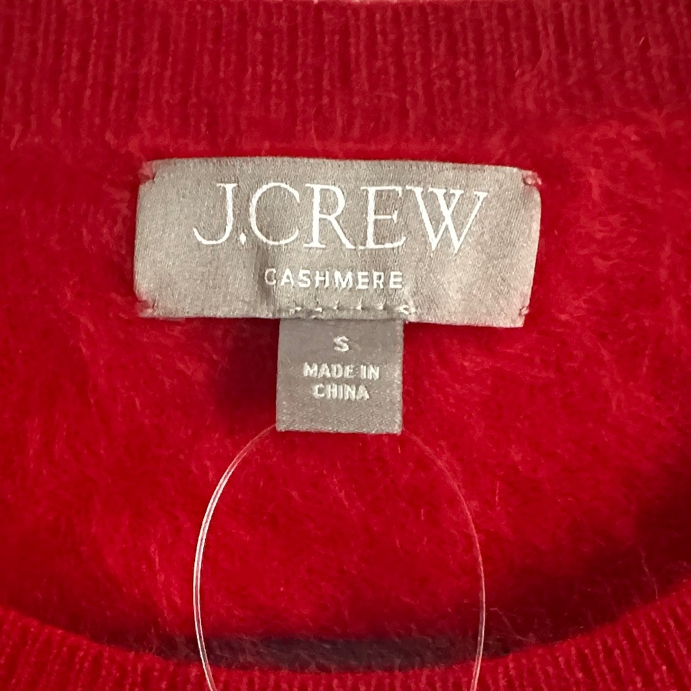 J. Crew Cashmere Brushed Red Short Sleeve Sweater - Picture 3 of 4